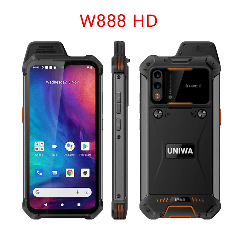 UNIWA W888 ATEX Explosie IP68 Walkie Talkie Smartphone Andriod 11 4GB 64GB Octa Core Mobiele telefoon 6.3 "HD 5000mAh Mobiel NFC - afbeelding 1