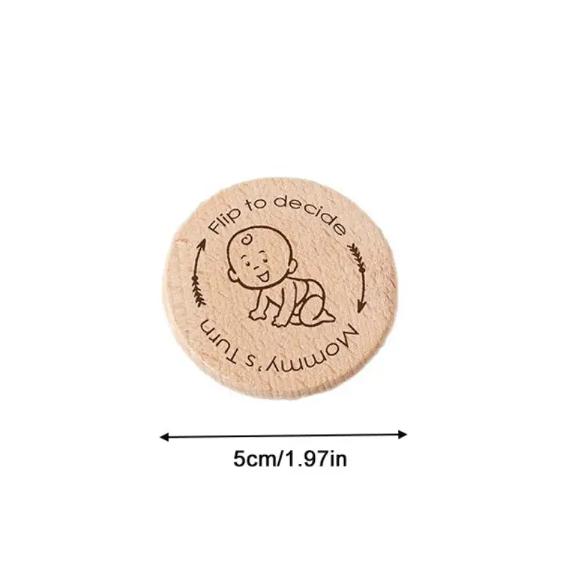 Creative Wooden Baby Learning Coins Flip To Decide Essential Sensory Play For New Parents Decision-making Ideal For New Parent