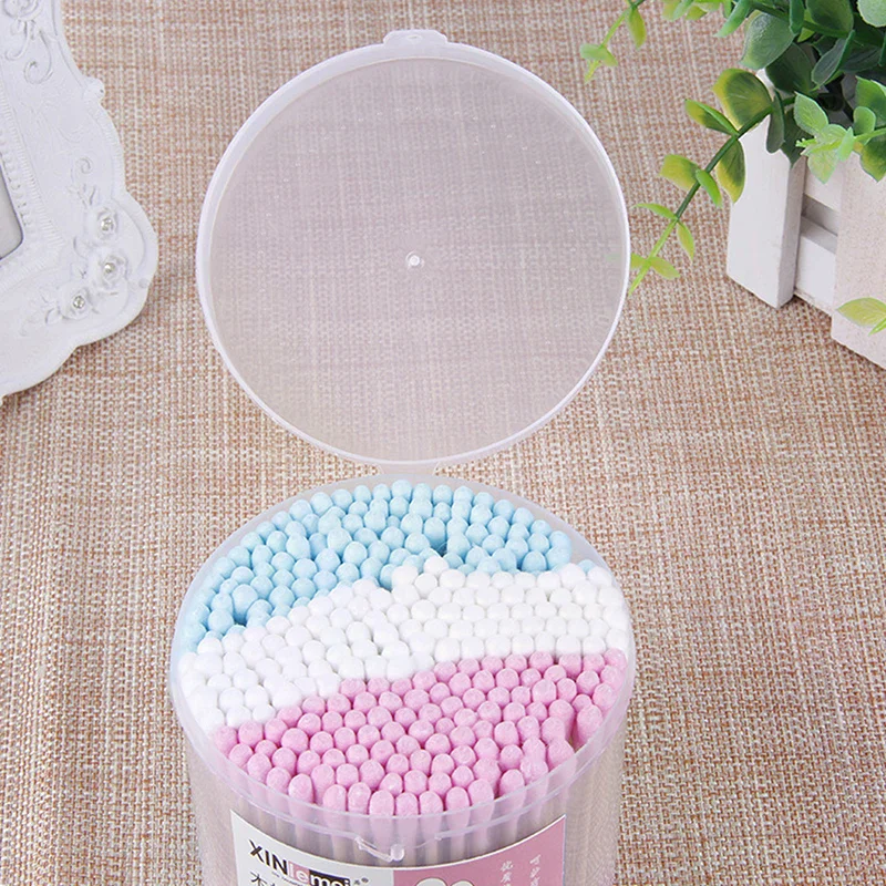 /JCS/Disposable Makeup Cotton Swab Colored Bamboo Cotton Swab Wood Sticks Soft Cotton Buds Cleaning Of Ears Tampons 300PCS