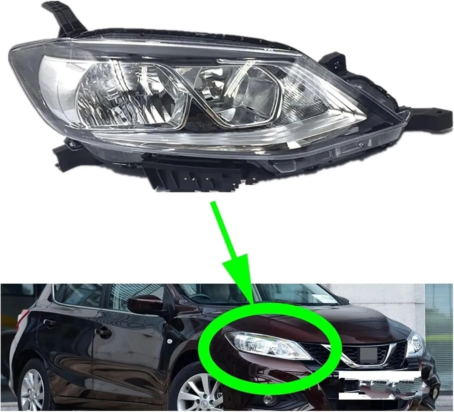 

Для Nissan Tiida Pulsar 2016 2017 2018 2019, передний бампер, фара дальнего света, указатель поворота