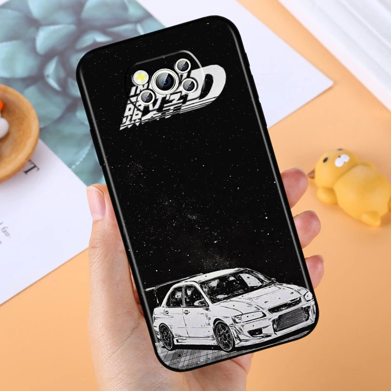 Cool Cute Initial D For Xiaomi Mi Poco F5 F4 F3 X6 X5 X4 X3 M6 M5 M5S M4 M3 C65 Pro GT NFC 5G Black Soft Phone Case image 4