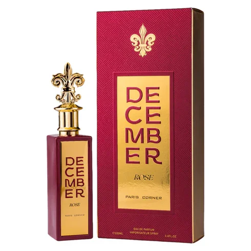 Paris Corner December Vanilla Eau de Parfum - Oriental Vanilla fragrance for Men and Women, 85 ML, featuring notes of rum, vanilla, and jasmine for a sweet and long-lasting scent.