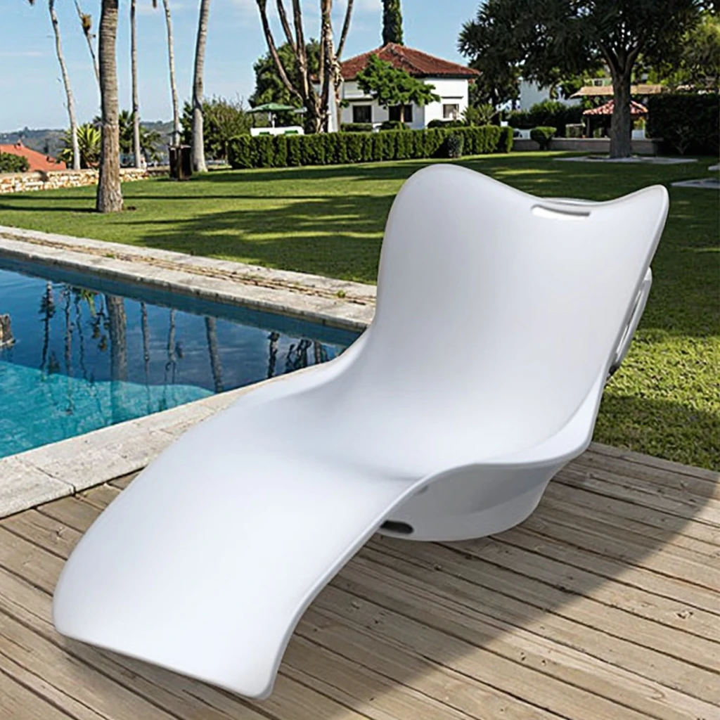 

Luxury Fiberglass White Custom Outdoor Large in Pool Lounger Ledge Chair Table Swimming Pool Pillow Sun Lounger Prices