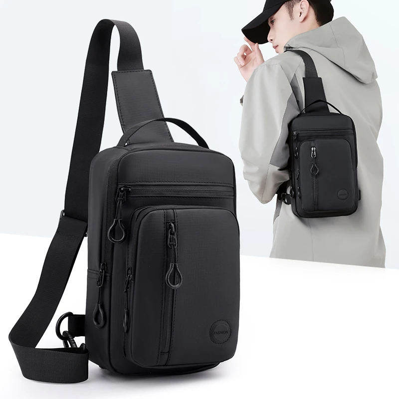 

Водонепроницаемая поясная сумка большой вместимости для мужчин – износостойкая нагрудная сумка-кроссбоди из оксфордской ткани с защитой от краж