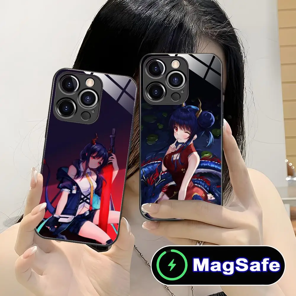 

Чехол для мобильного телефона Arknights Chen для iPhone 16, 15, 14, 13, 12, 11 Pro Max Plus Mini MagSafe, защитный чехол стеклянного цвета, красивый