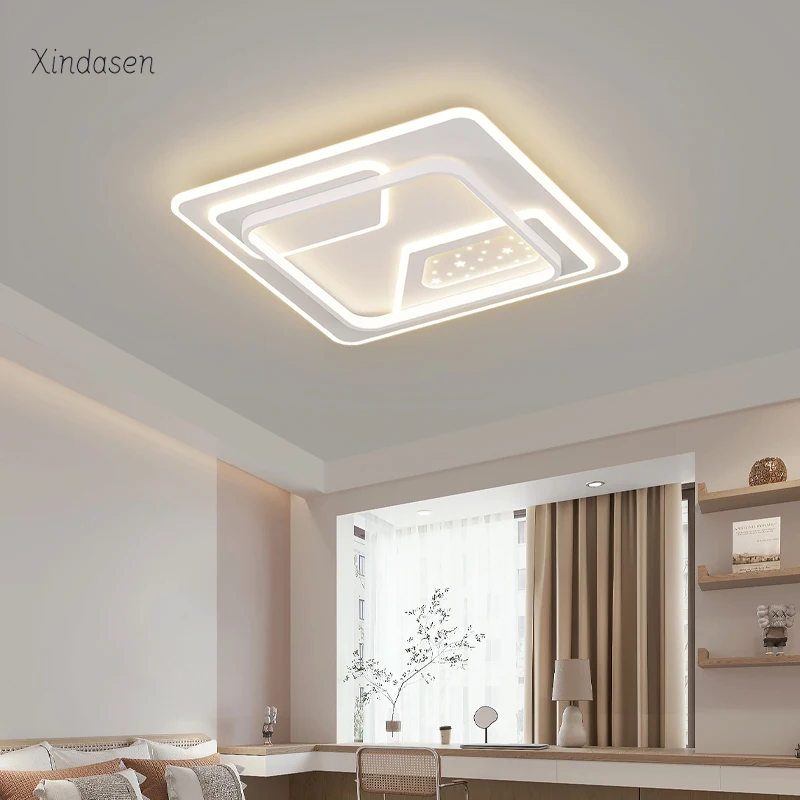 Modern Led Ceiling Light Square Chandelier For Bedroom Living Room Dining Study Kitchen Ceiling Lamp Dimmable люстра потолочная