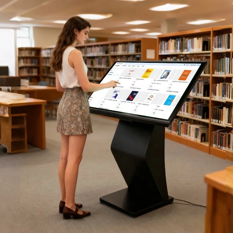 21.5 32 43 49 55 65 75 85 Inch Digital Kiosk LCD Display Information Monitors Touch Screen Indoor Interactive Kiosk For Library
