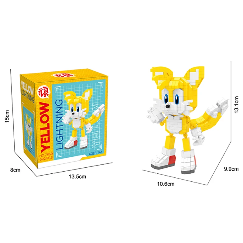 Décennie s de construction de figurines de dessin animé Sonic, briques à assembler, jouets pour enfants, cadeau d'anniversaire