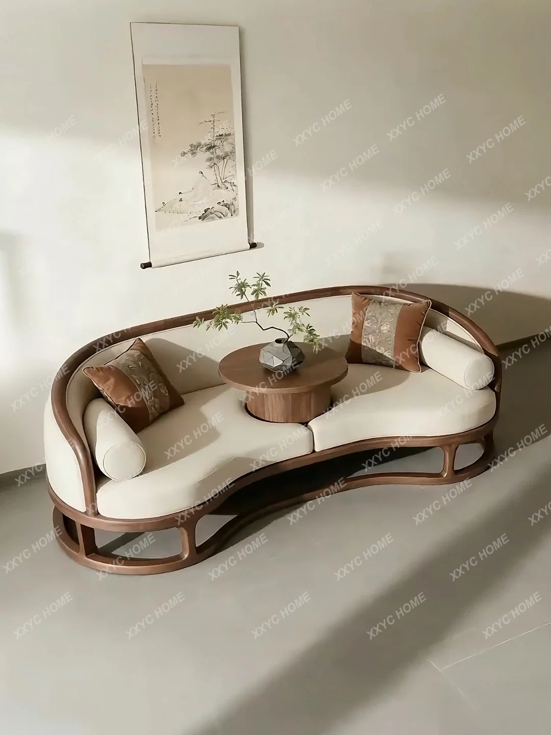 

Arhat bed minimalist zen bed living room solid wood double sofa