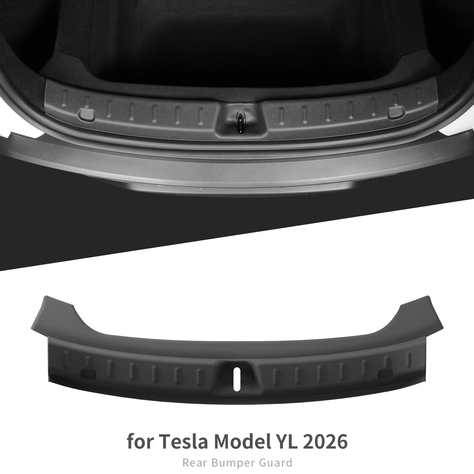 LUCKEASY für Tesla Model Y L 2025 2026 Heckklappen-Schwellenschutzleiste Stoßstangenschutz Innenraumzubehör Kofferraum-Innenschutz – Detail 8