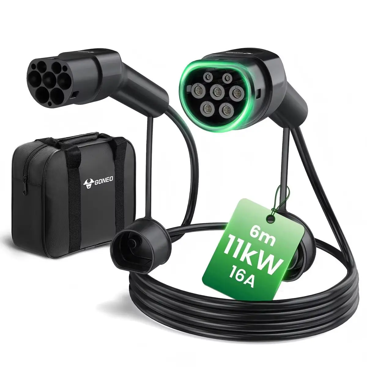 Image of GONEO Typ 2 EV-Ladekabel 11kW 16A 6 Meter 3-Phasen Schnellladekabel