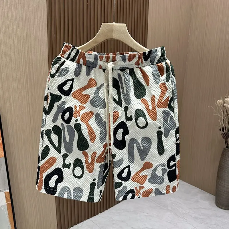 Chic and Trendy Beach Vacation Shorts  Men Casual Hong Kong Style Bestseller Loose Thin Trousers