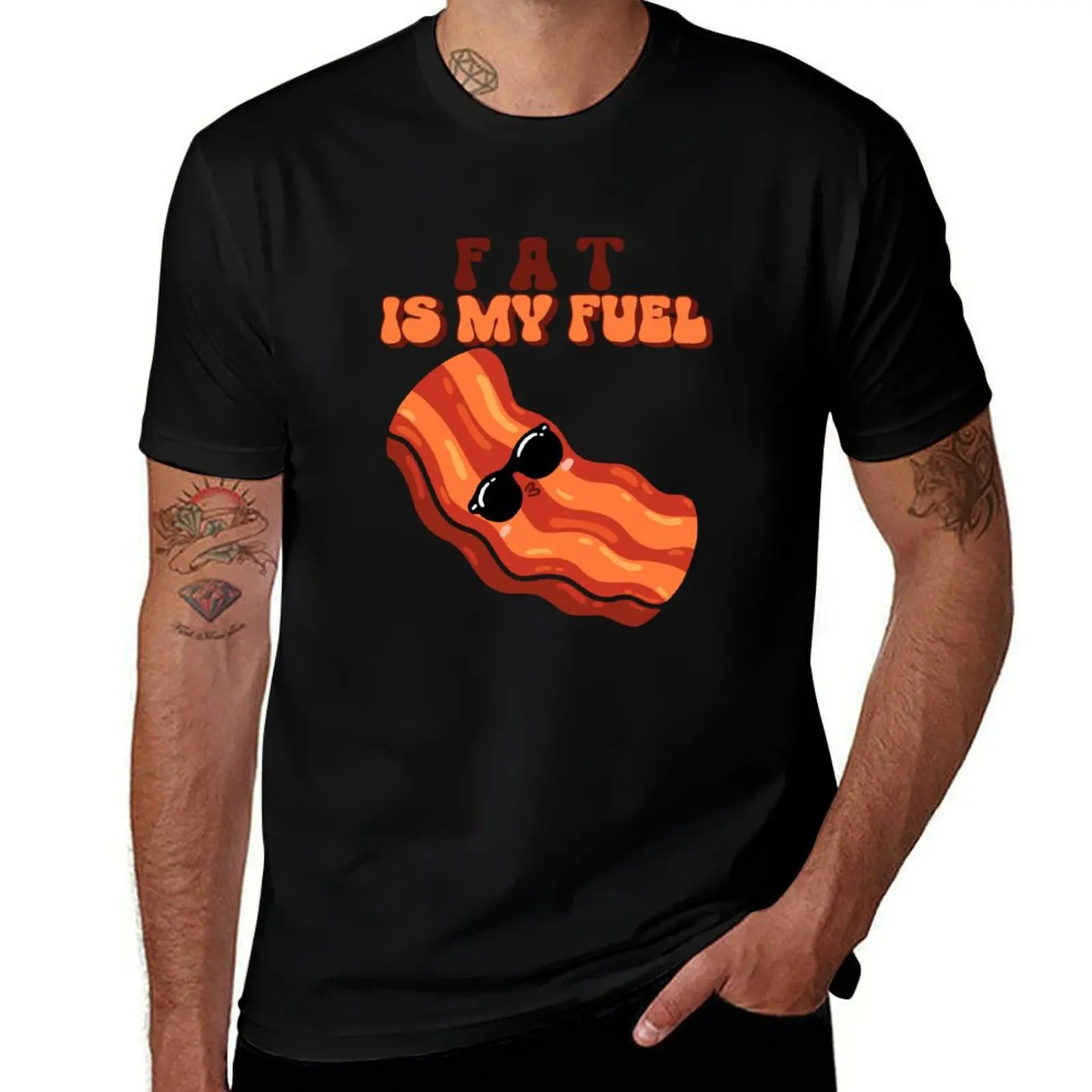 

Футболка Fat is my fuel, keto diet, мужские футболки с рисунком, футболки с принтами