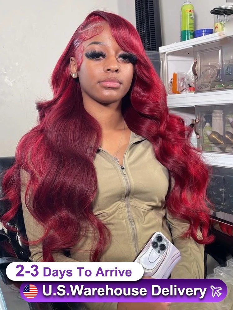

200 Density Burgundy 13x6 HD Lace Frontal Human Hair Wig 99j Body Wave 13x4 Lace Front Wigs Human Hair Brazilian Lace Wigs