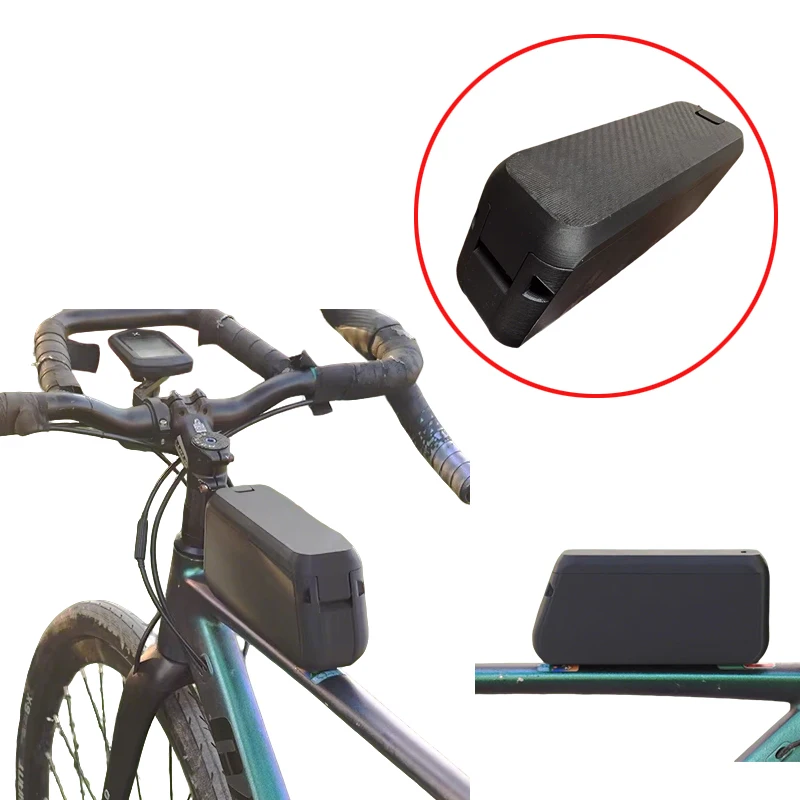 1PCS For Gravel Bike Top Tube Storage Box Carbon Fiber Texture Waterproof Hard Shell Case Road Cycling Essentials Container