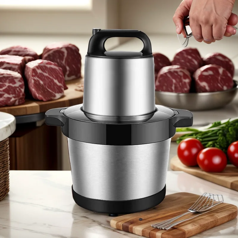 Meat Grinders Electric Large Capacity Business 6L/8L/12L Household Stainless Steel Meat Grinder Blender Meat Grinder