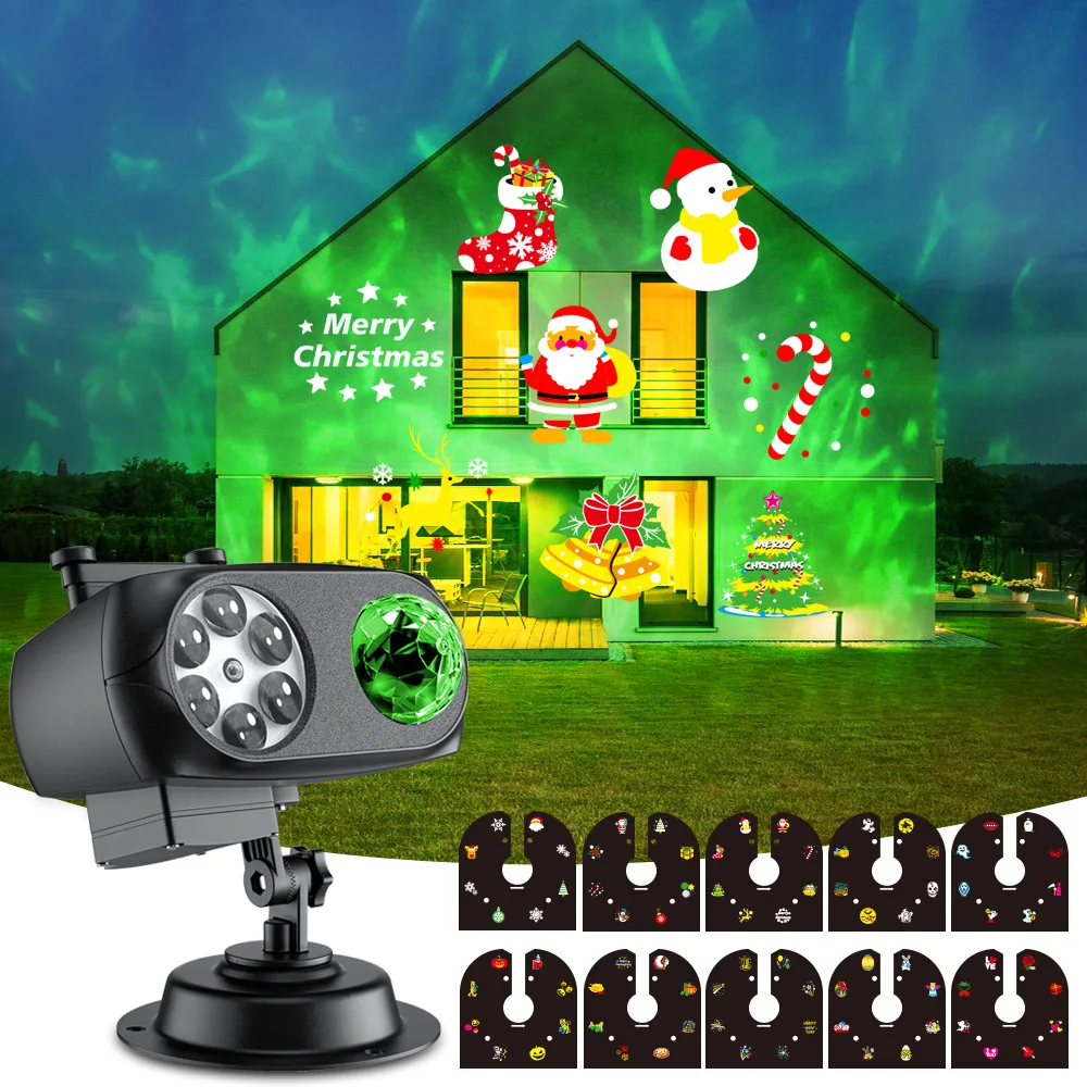 Party Light Snowflake Card Insertion Projection Lights High Brightness Waterproof Outdoor Projection Light for Halloween Christm
