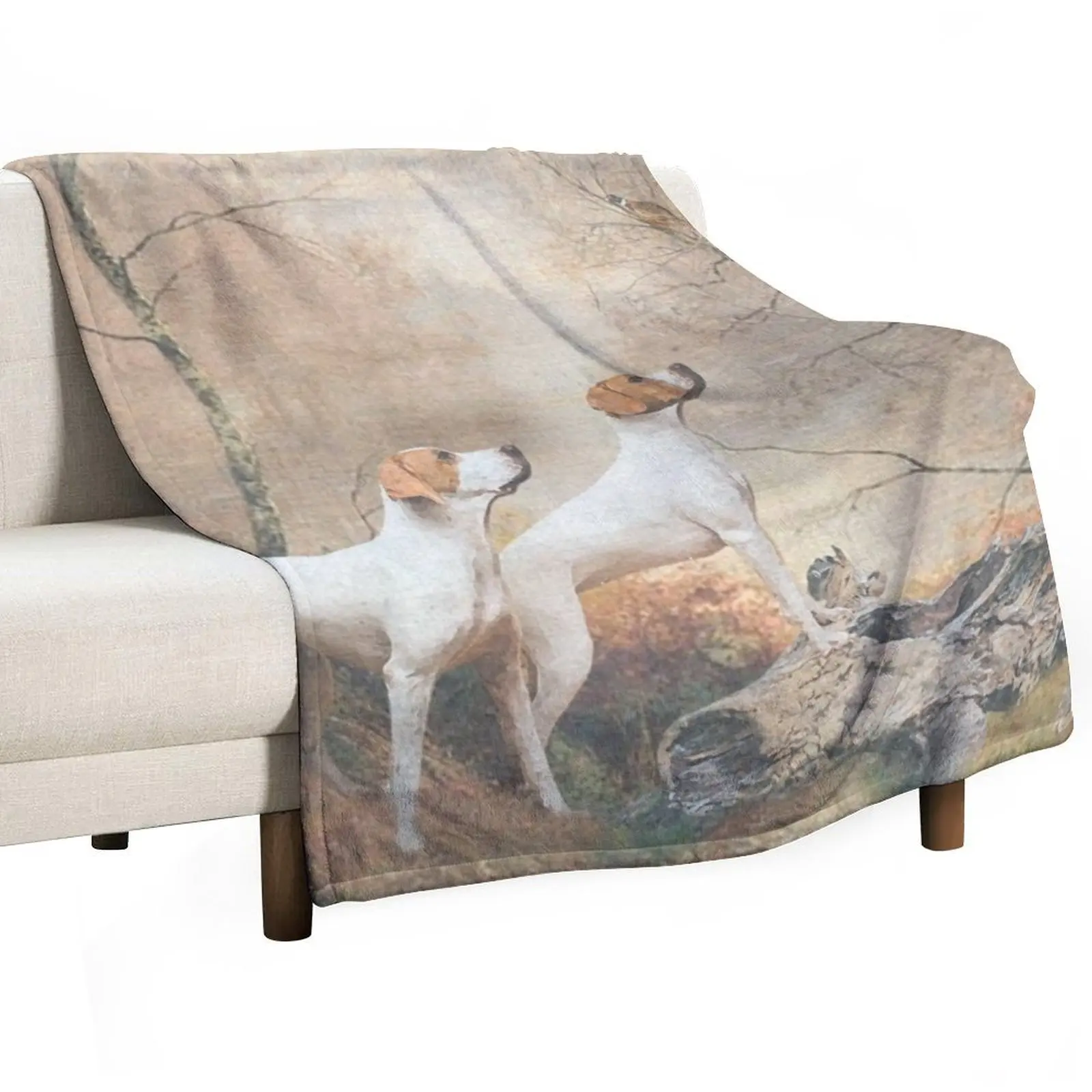 

English Pointer is hunting the Pheasants Throw Blanket funny gift Plaid Blankets