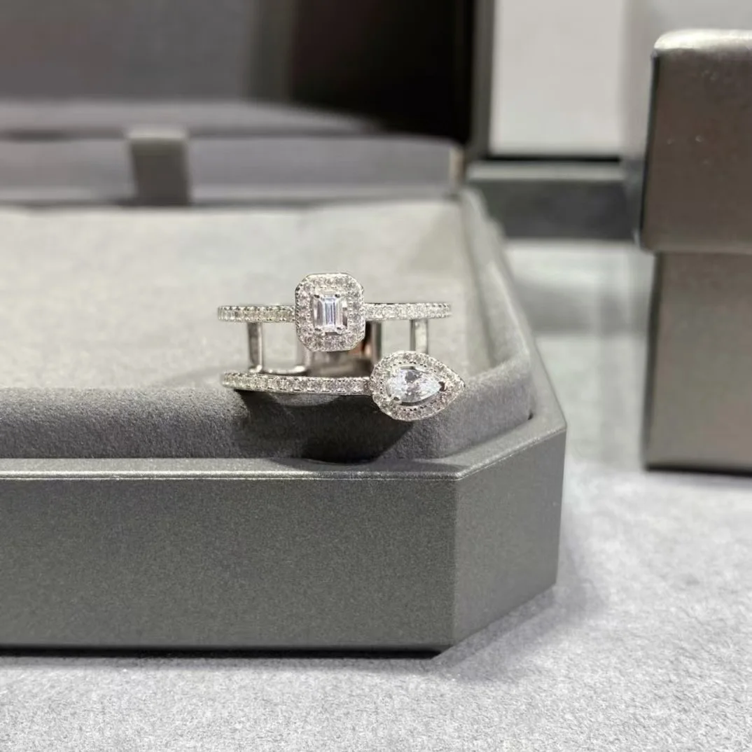 خاتم زركونيا من الفضة الإسترليني عيار 925 تمهيد AAA للنساء مجوهرات راقية