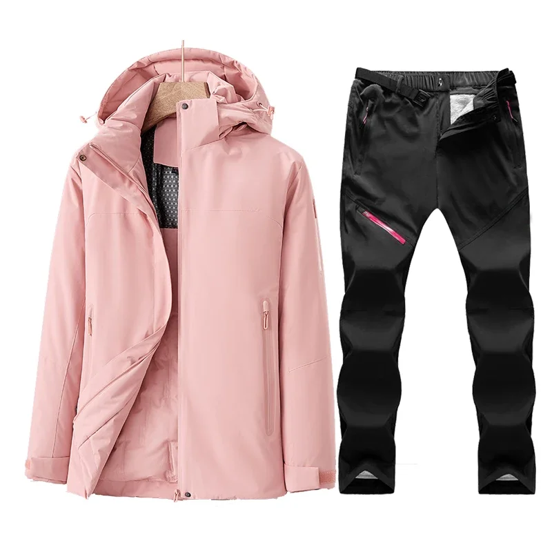 Ski Suit Women Winter Warm Ski Jackets And Snow Pants Windproof Waterproof Snowboard Jacket Women Outdoor Hiking Camping