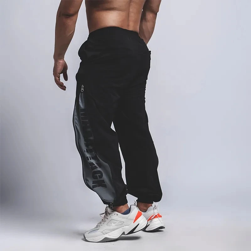 Sports Pants Men's Loose Side Zipper Hip Hop Casual Pants Quick Dry Breathable Fitness Pants Sweatpants Baggy Trousers For Men