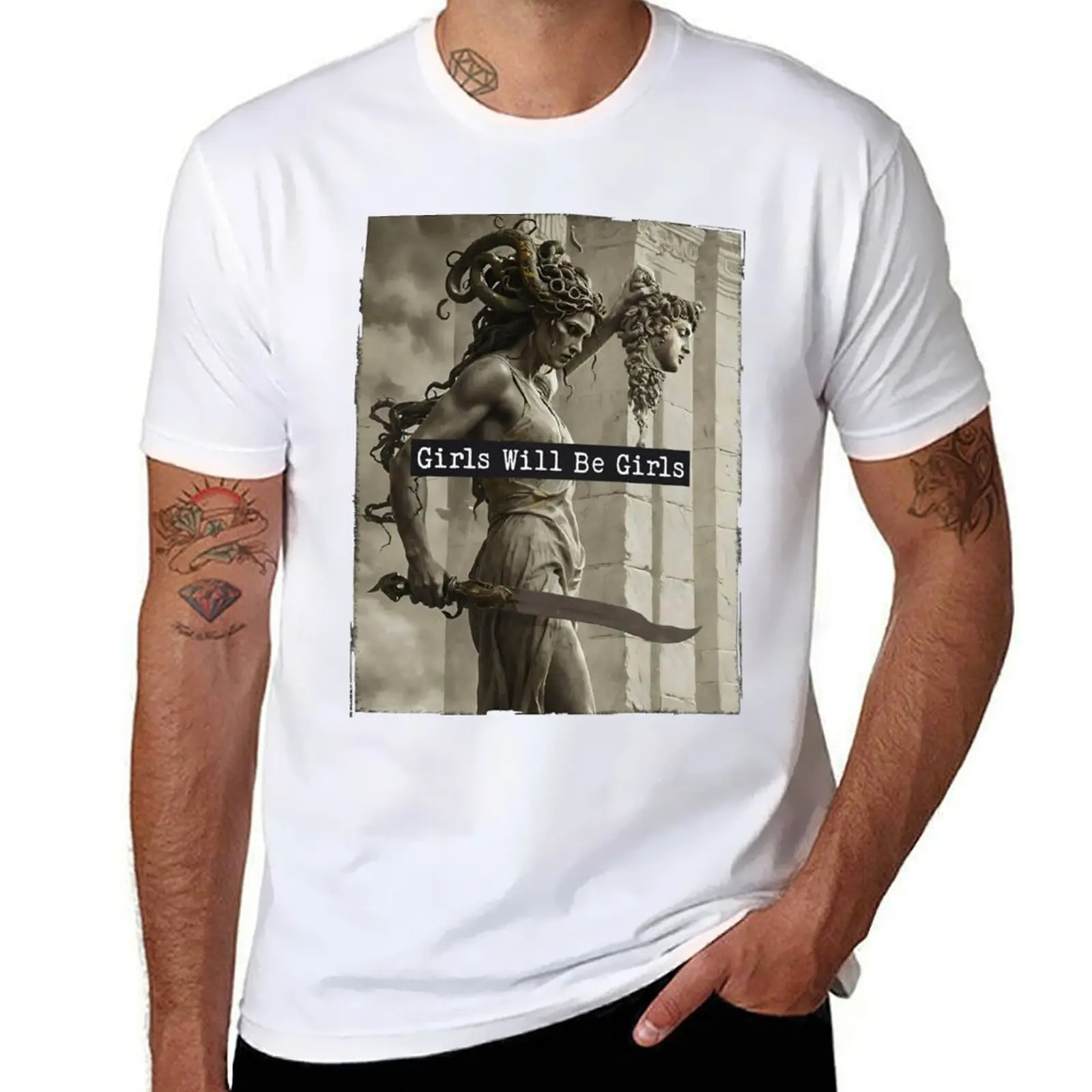 

Girls Will Be Girls Medusa with the Head of Perseus T-Shirt man t shirt luxury t shirt custom print T-Shirt
