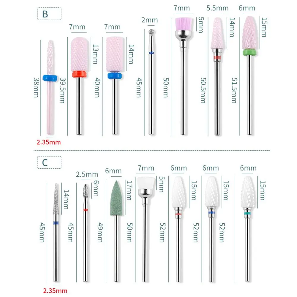 Entfernen Nagel Gel Polnisch Nagel Fräser Set Elektrische Grinder Kopf Keramik Nagel Bohrer Schleifen Kopf Sander Werkzeug