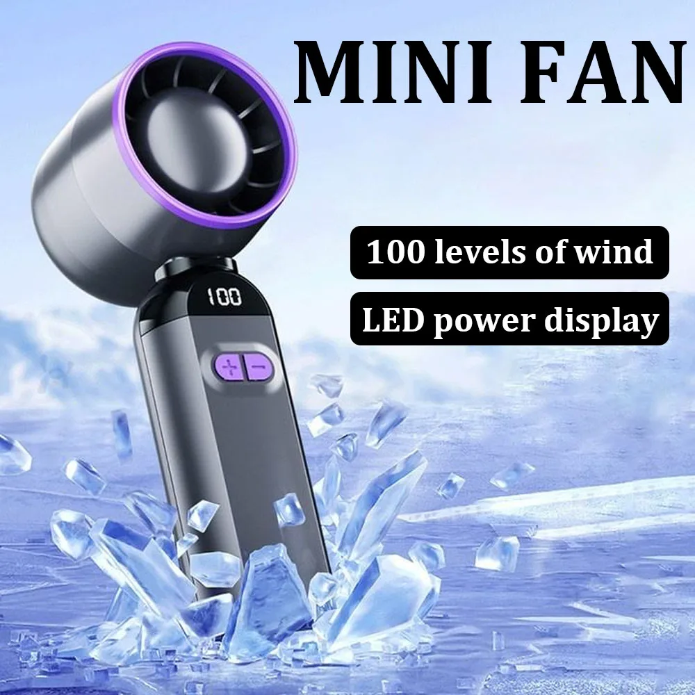 

Миниатюрный портативный турбо-вентилятор с охлаждением, 100-скоростной, перезаряжаемый, с функцией холодного компресса, складной, настольный вентилятор