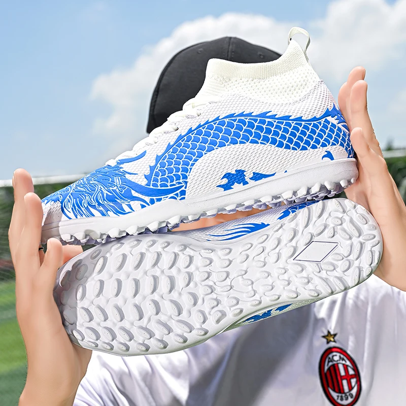  Wysokiej jakości męskie buty piłkarskie Dragon antypoślizgowe profesjonalne buty piłkarskie na murawę dla dzieci TF/FG treningowe buty piłkarskie