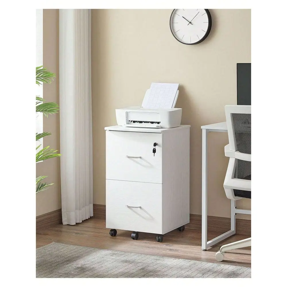 

2Drawer File Cabinet, Locking Wood Filing Cabinet For Home Office, Small Rolling File Cabinet, Printer Stand, For A4, LetterSiz