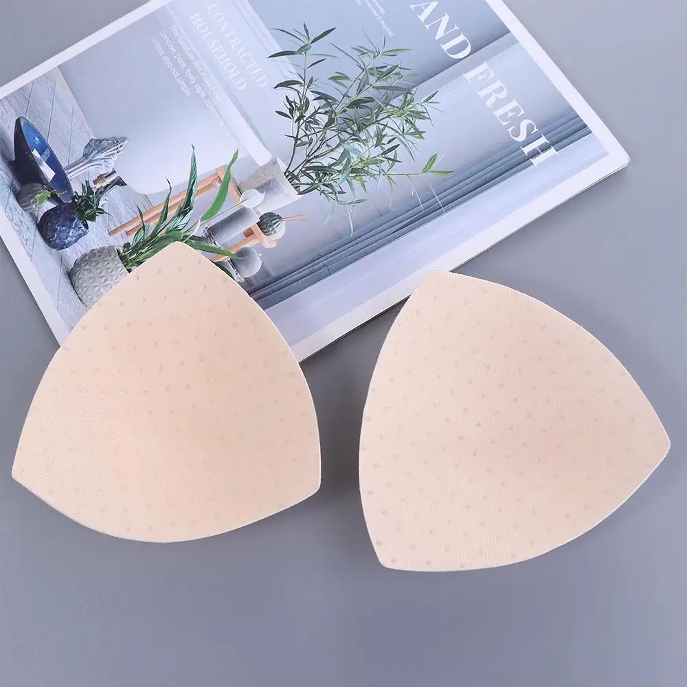 Sujetador de esponja ajustable para mujer, Copas de pecho triangulares, almohadillas delgadas para el pecho, Verano