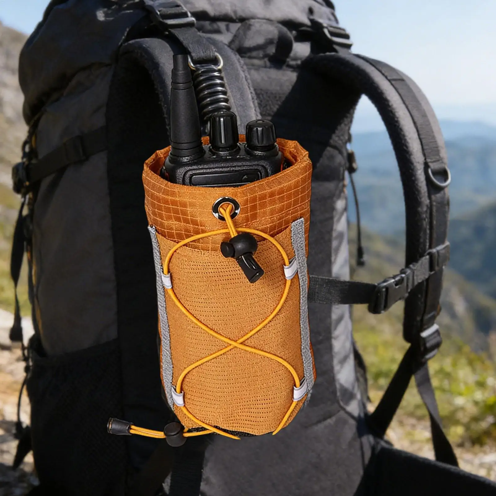 Backpack Shoulder Strap Pouch Waterproof Water Bottle Bag Phone Holder for Backpack Strap for Camping Climbing Commuting Walking