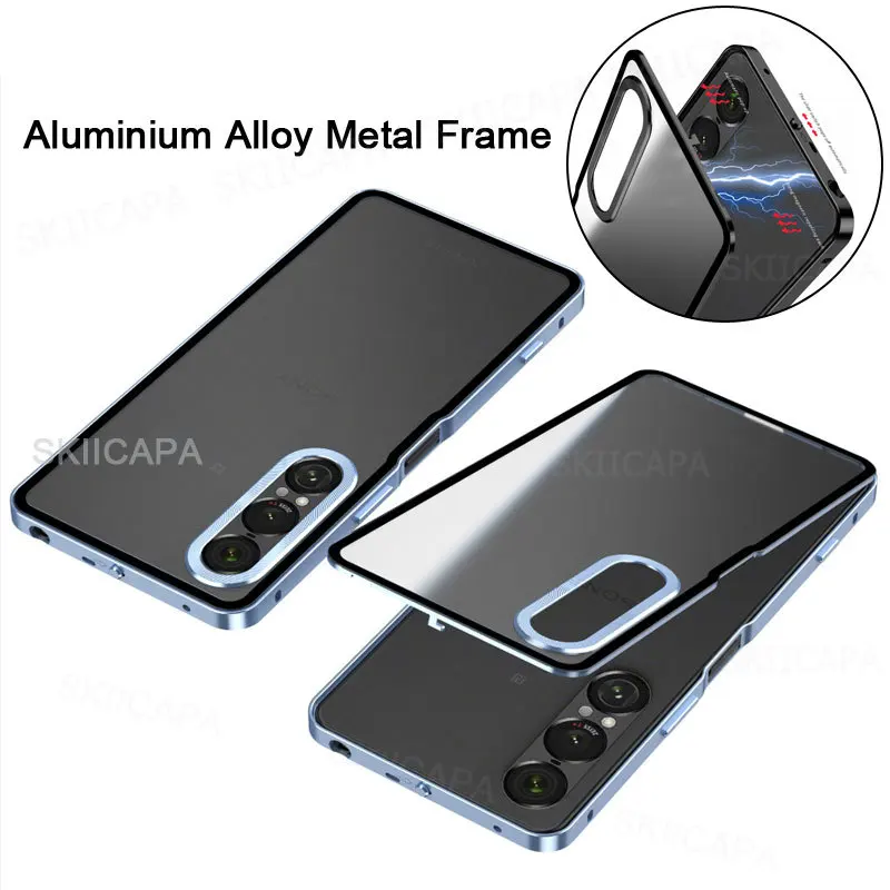 Shockproof Metal Phone Case For Sony Xperia 1 V II Aluminium Alloy Metal Frame Hard Matte Bumper Cover for Xperia 1 VI 1 V