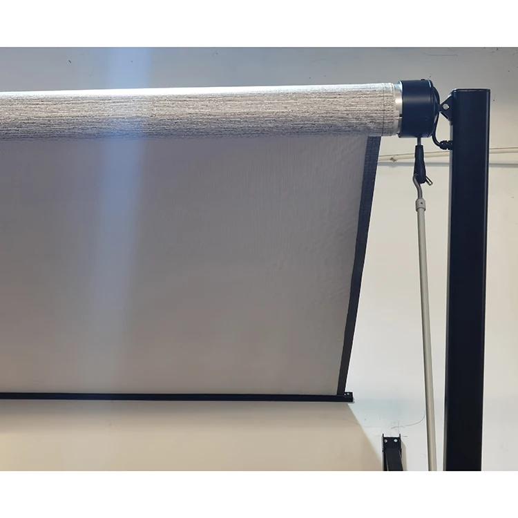 

American Style Auto With LED Light RV Awning PVC And Aluminum Alloy Camping Awning Gray Or Blue Awning For Camper