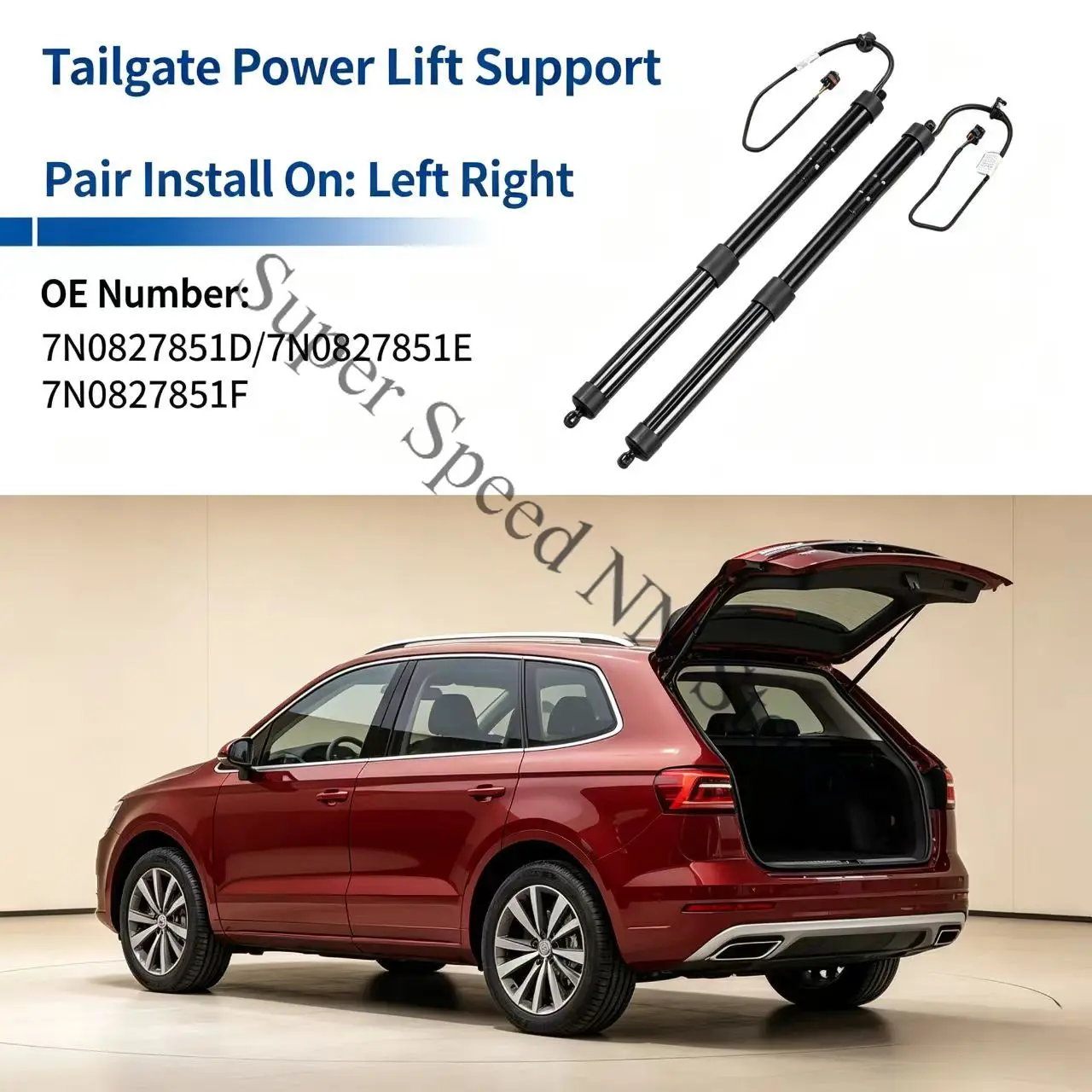 For Volkswagen Sharan 2010-2023 Rear Tailgate Electric Power Lift Supports Shock Power Lift Support Struts 7N0827851E