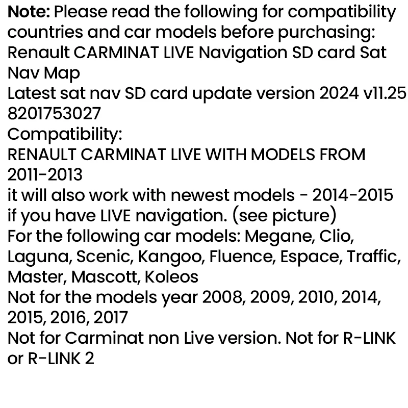 UPDATE MAP SAT NAV RENAULT TOMTOM CARMINAT LIVE Ver 11.25 2024/2025 SPEEDCAM NEW