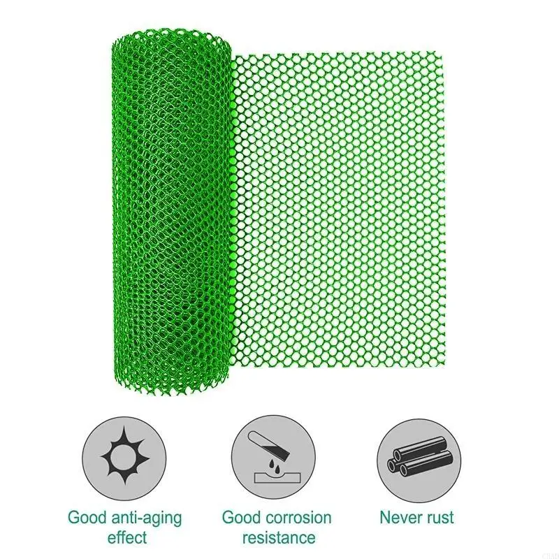 Plastic Garden Fencing Net Chicken Wire Mesh Roll DIY Projects Supplies for Home Garden Yard Breeding Supplies C5AD