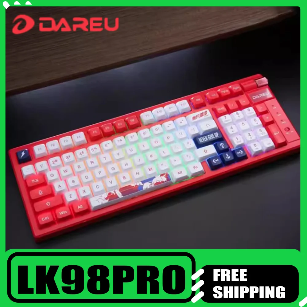 

DAREU LK98pro Механическая клавиатура Беспроводная Bluetooth 3-режимная индивидуальная механическая клавиатура с полной клавишей с возможностью горячей замены Киберспортивная игра Офис