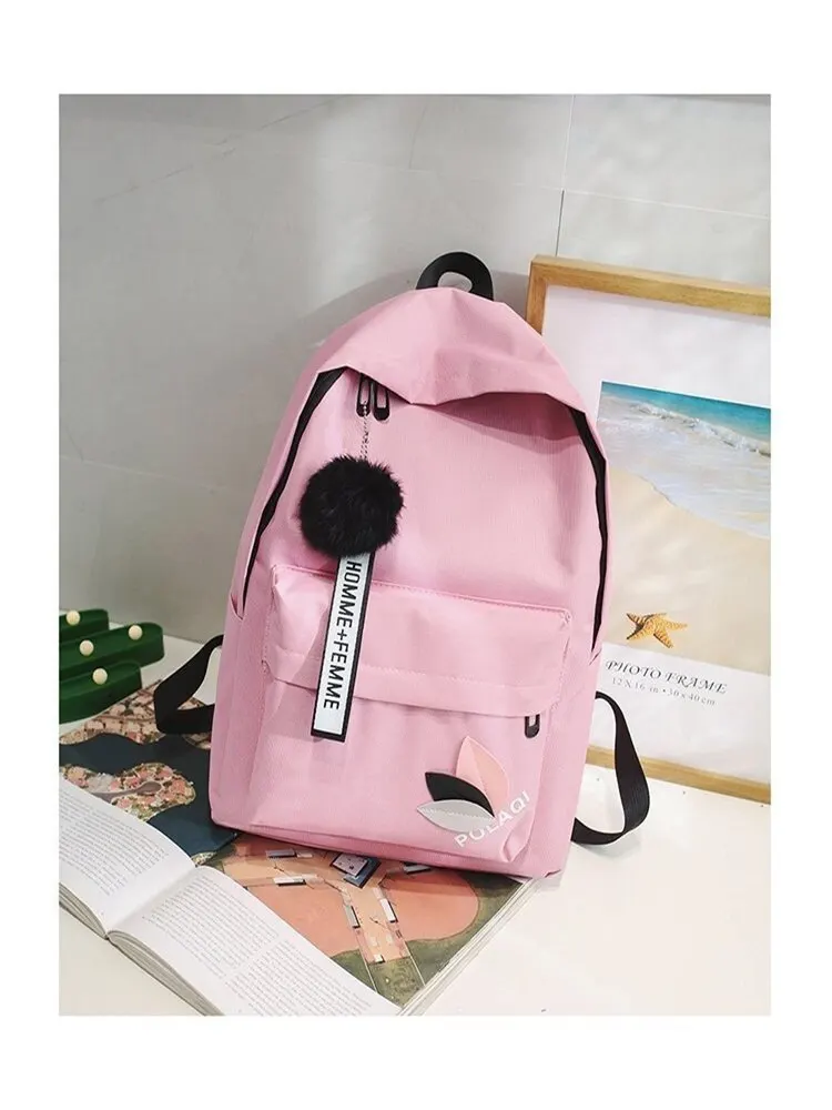 New Street Trend Leaves Printed Canvas Casual Shoulder Bag Oxford Cloth Large-capacity Travel Backpack Male And Female Guess Bag