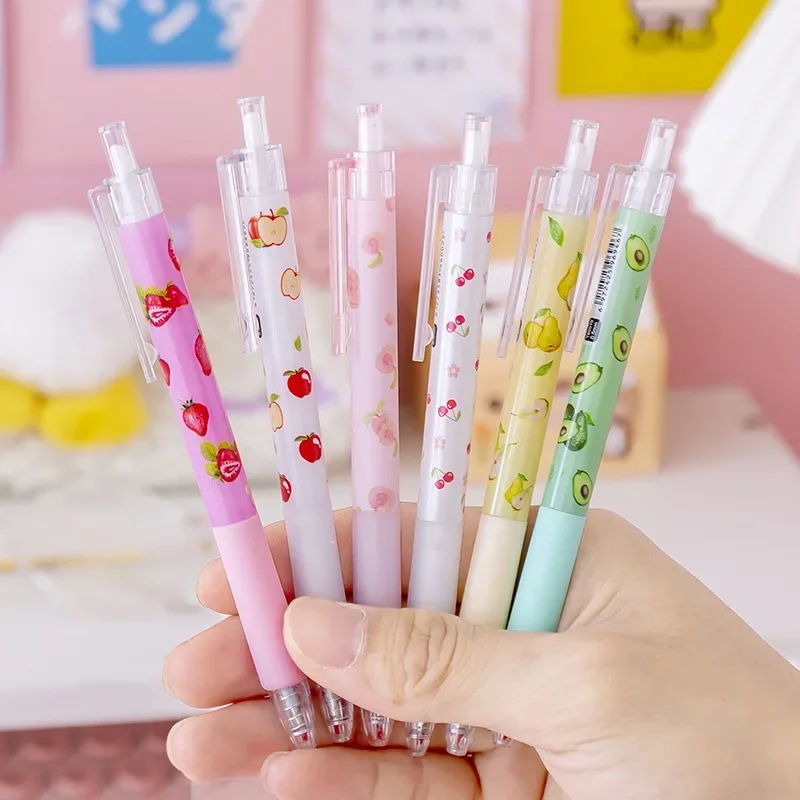 A 50pcs Press Pen High Value Ins Student 0.5 Bullet Cute Girl Heart Small Fresh Korean Gel Pen Wholesale Gel Pens