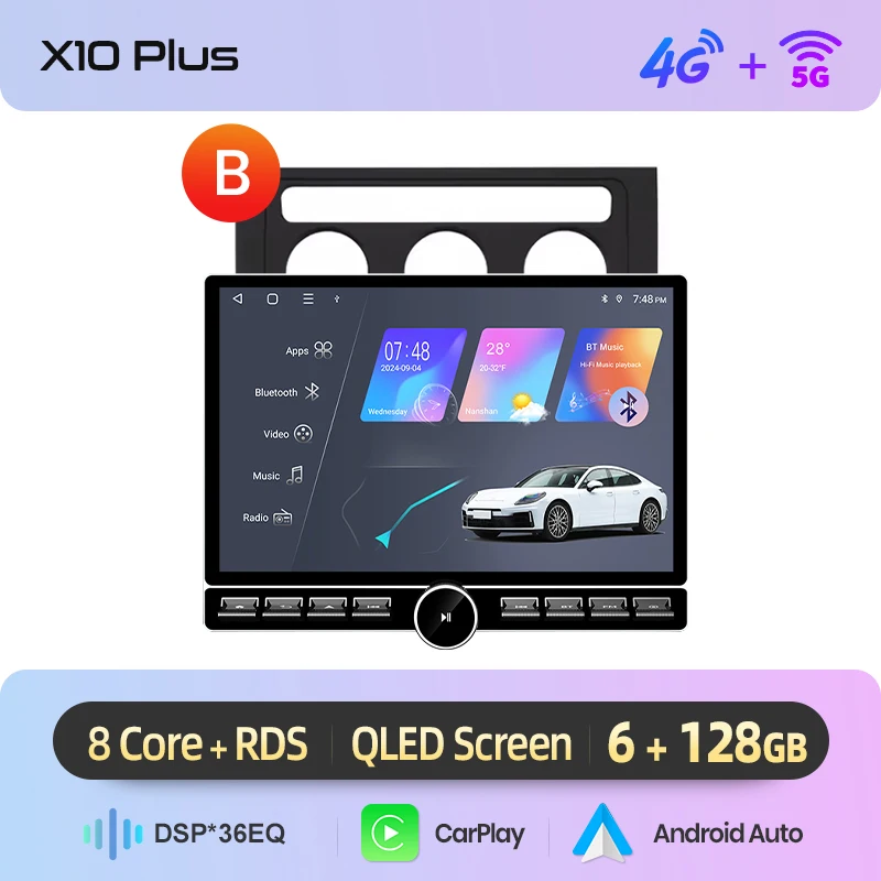 Junsun 13.1″ QLED Draadloze CarPlay Android Auto Autoradio Voor Volkswagen Touran 1 2003-2010 Intelligente Systemen DSP SWC RDS GPS