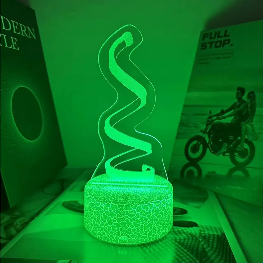 Lampe LED 3D Romantique en Acrylique pour Enfant, Veilleuse de Table, Décor de ixd'Anniversaire, Lampe de oral et de la Journée de Léon