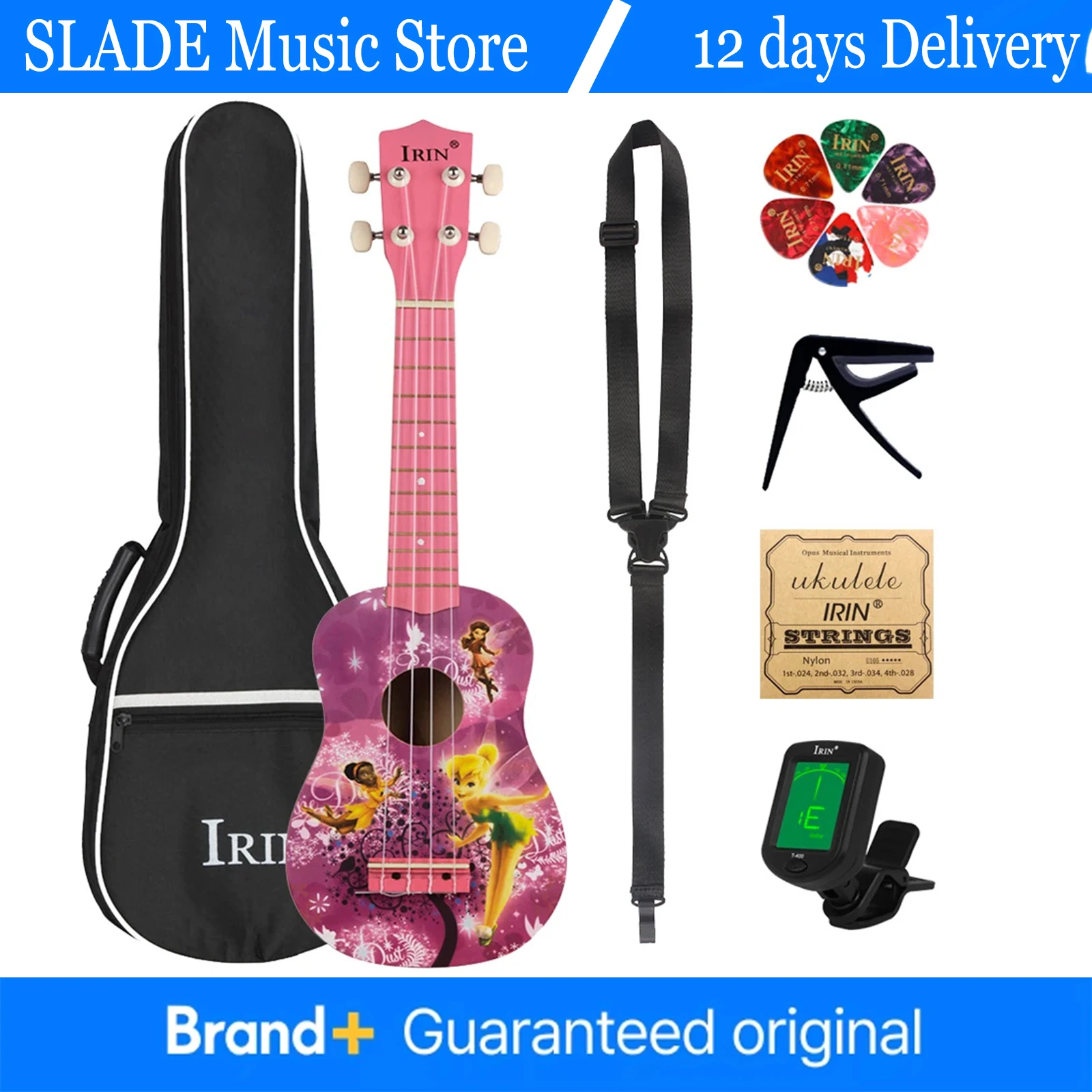 

21 Inch Ukulele 4 Strings Hawaiian Guitar Purple Girl Guitarra Ukulele With Bag Strings Tuner Capo Guitar Parts Set