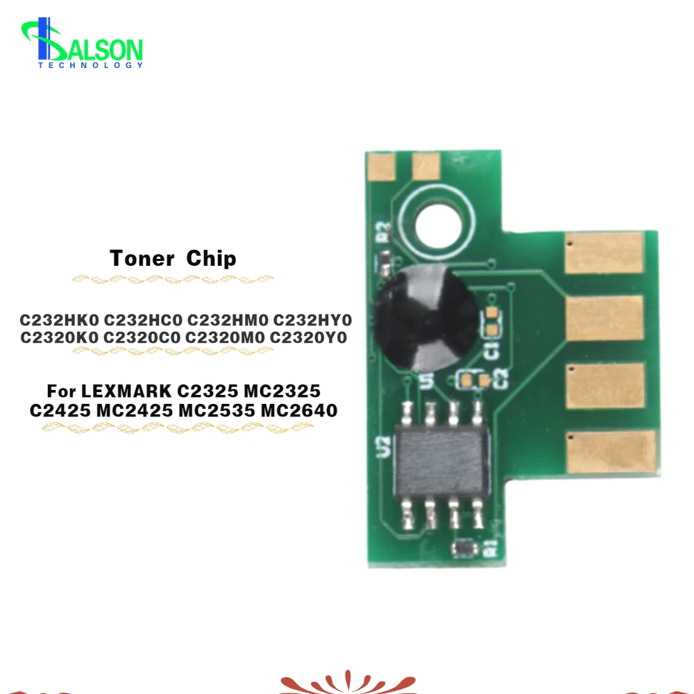 C232HK0 C232HC0 C232HM0 C232HY0 Compatible Toner Cartridge Chip Apply to Lexmark C2325 MC2325 C2425 MC2425 MC2535 MC2640 Printer