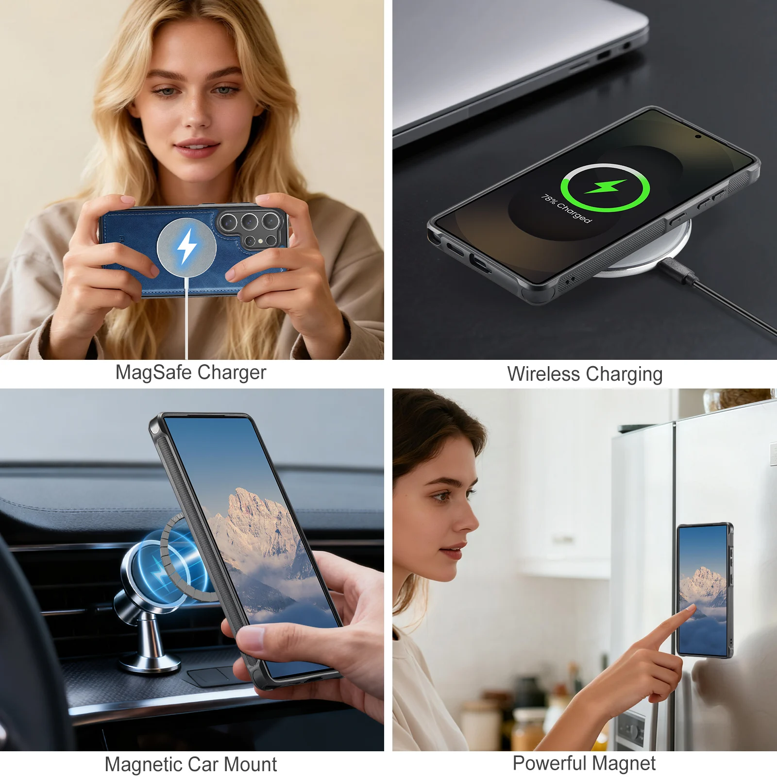 قسط المحفظة بطاقة جلدية قضية الهاتف لسامسونج غالاكسي S25 S24 الترا S25 زائد S25Edge 2 في 1 انفصال المغناطيسي الوجه غطاء