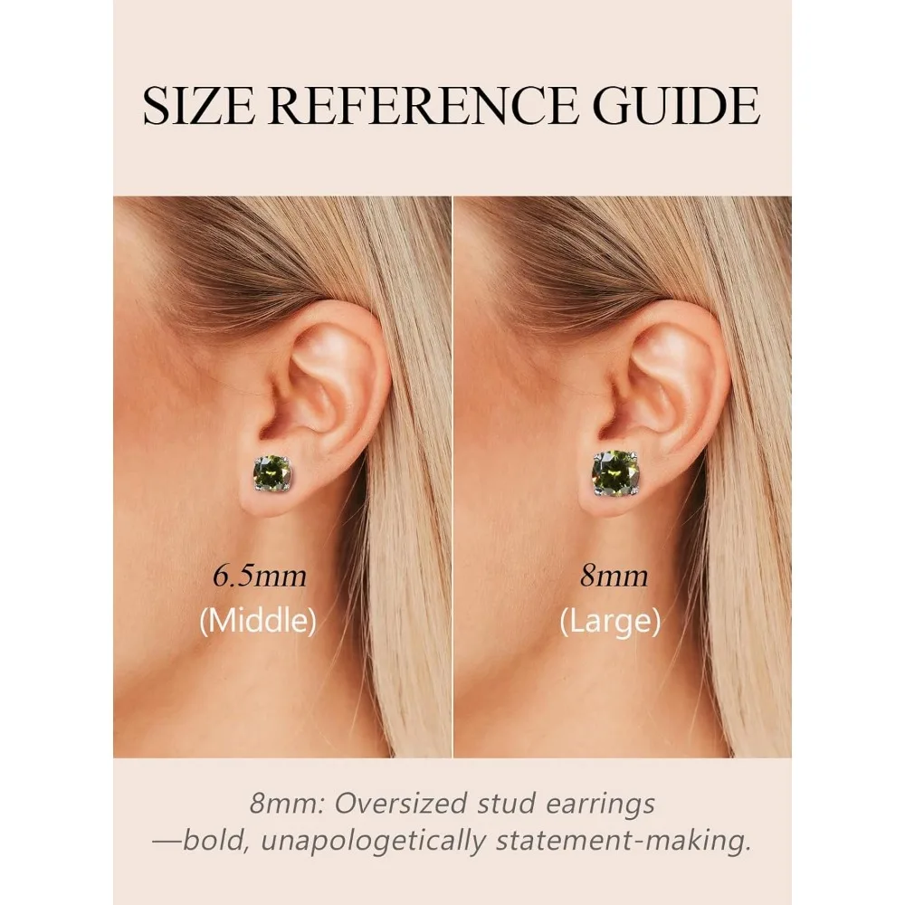 الفيروز الطبيعي و 5A مكعب زركونيا كبير جولة البريق حجر وأقراط، 925 الفضة الاسترليني هيبوالرجينيك للنساء