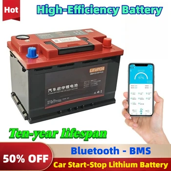Ulepszona bateria samochodowa 12V LiFePO4 Start-Stop z kontrolą przez aplikację Bluetooth, zamiennik AGM, awaryjna bateria rozruchowa.