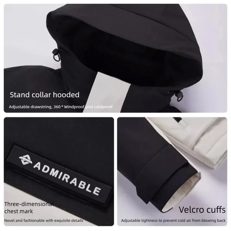 YESUNION Winter Dames Verdikte Donsjack Outdoor Werkkleding Unisex Winddicht Waterdicht Kapmantel 90e Eendendons Padding