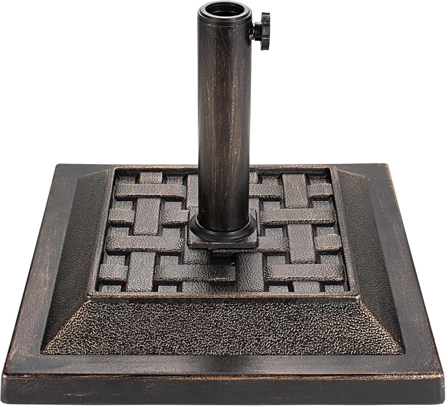 

27 lbs Heavy Duty Patio Umbrella Base, 17.1" Square Bronze, No Sand or Water Needed