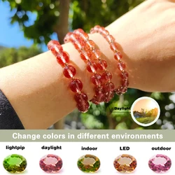 color-changing Sudanite diaspore beads bracelet for women elasticity adjustment different lights change colors Women's jewelry